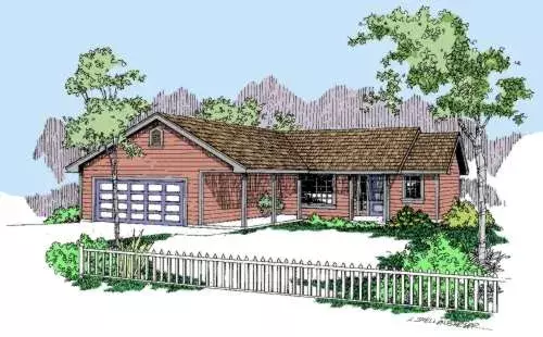 Northwest house plans 33-442 - front exterior, 1,444 sq ft, 3 bed, 2 bath house plans | Monster House Plans