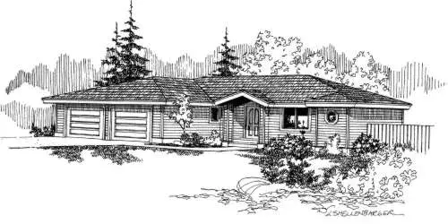 Traditional house plans 33-444 - front exterior, 1,715 sq ft, 4 bed, 2 bath house plans | Monster House Plans