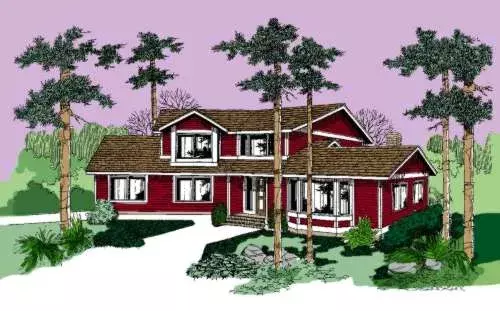 Northwest house plans 33-450 - front exterior, 1,737 sq ft, 3 bed, 2 bath house plans | Monster House Plans