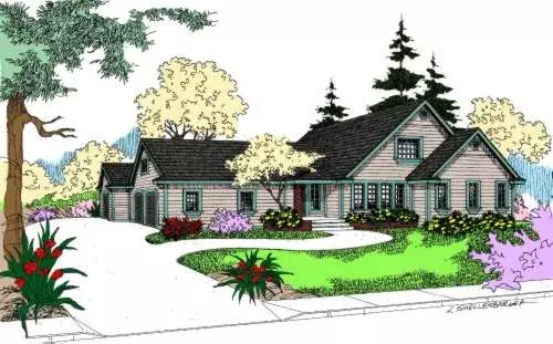 Traditional house plans 33-457 - front exterior, 2,116 sq ft, 3 bed, 2 bath house plans | Monster House Plans