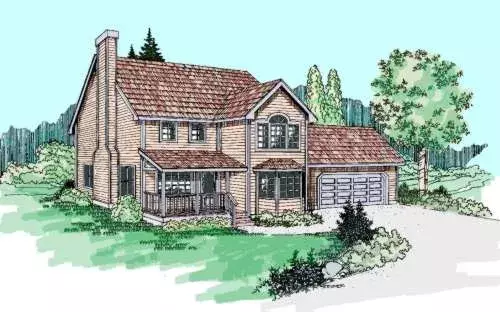 Traditional house plans 33-460 - front exterior, 1,848 sq ft, 3 bed, 2 bath house plans | Monster House Plans