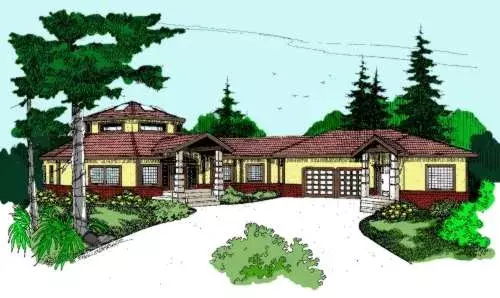 Contemporary house plans 33-463 - front exterior, 4,833 sq ft, 6 bed, 4 bath house plans | Monster House Plans