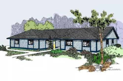 Northwest house plans 33-468 - front exterior, 2,167 sq ft, 3 bed, 2 bath house plans | Monster House Plans