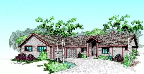 Northwest house plans 33-470 - front exterior, 1,620 sq ft, 3 bed, 2 bath house plans | Monster House Plans