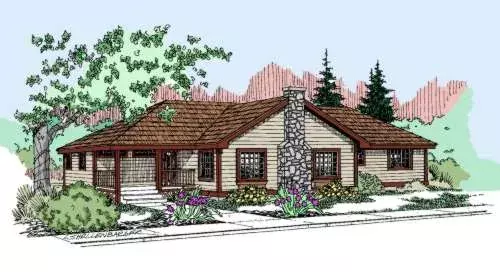 Traditional house plans 33-471 - front exterior, 2,064 sq ft, 4 bed, 2 bath house plans | Monster House Plans