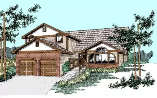 Northwest house plans 33-473 - front exterior, 2,081 sq ft, 3 bed, 2 bath house plans | Monster House Plans