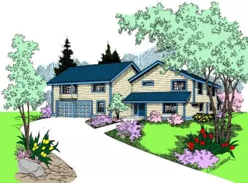 Northwest house plans 33-479 - front exterior, 2,970 sq ft, 5 bed, 4 bath house plans | Monster House Plans