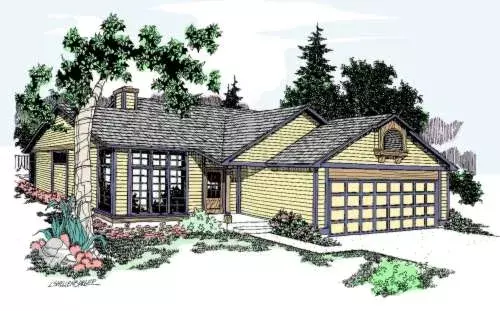 Northwest house plans 33-481 - front exterior, 1,545 sq ft, 3 bed, 3 bath house plans | Monster House Plans