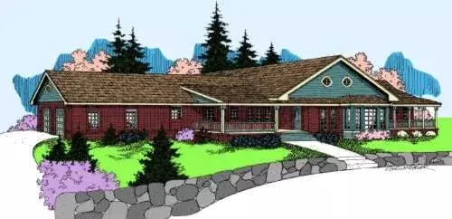 Northwest house plans 33-488 - front exterior, 2,343 sq ft, 3 bed, 2 bath house plans | Monster House Plans