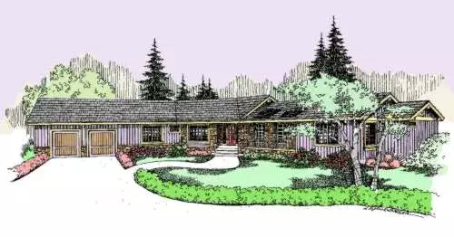 Ranch house plans 33-490 - front exterior, 3,242 sq ft, 3 bed, 3 bath house plans | Monster House Plans