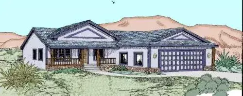Traditional house plans 33-494 - front exterior, 1,460 sq ft, 3 bed, 2 bath house plans | Monster House Plans