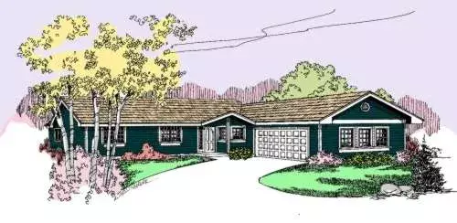 Traditional house plans 33-496 - front exterior, 1,481 sq ft, 3 bed, 2 bath house plans | Monster House Plans