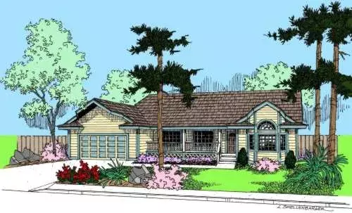 Country house plans 33-501 - front exterior, 1,587 sq ft, 3 bed, 2 bath house plans | Monster House Plans