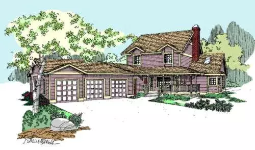 Traditional house plans 33-502 - front exterior, 2,257 sq ft, 3 bed, 2 bath house plans | Monster House Plans