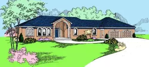 Mediterranean house plans 33-505 - front exterior, 1,828 sq ft, 2 bed, 2 bath house plans | Monster House Plans