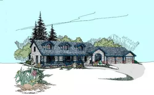 Country house plans 33-506 - front exterior, 3,324 sq ft, 4 bed, 4 bath house plans | Monster House Plans