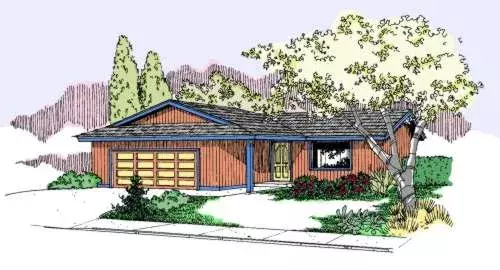 Traditional house plans 33-508 - front exterior, 1,154 sq ft, 3 bed, 2 bath house plans | Monster House Plans