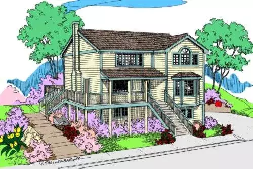 Traditional house plans 33-509 - front exterior, 1,801 sq ft, 3 bed, 2 bath house plans | Monster House Plans