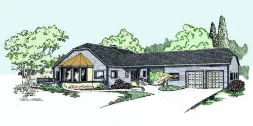 Traditional house plans 33-514 - front exterior, 3,323 sq ft, 2 bed, 3 bath house plans | Monster House Plans