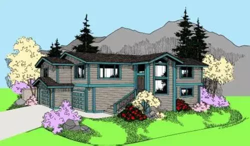 Traditional house plans 33-517 - front exterior, 2,337 sq ft, 3 bed, 2 bath house plans | Monster House Plans