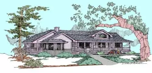 Traditional house plans 33-518 - front exterior, 1,820 sq ft, 3 bed, 2 bath house plans | Monster House Plans