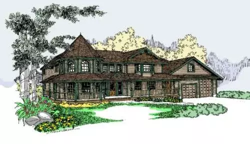 Victorian house plans 33-520 - front exterior, 3,419 sq ft, 3 bed, 3 bath house plans | Monster House Plans