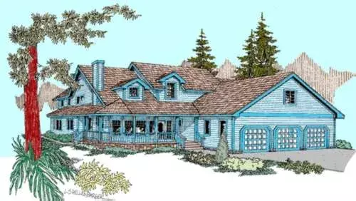 Country house plans 33-521 - front exterior, 2,789 sq ft, 3 bed, 3 bath house plans | Monster House Plans