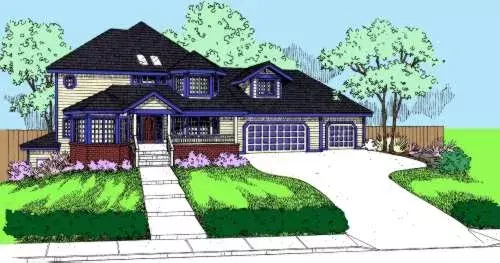Traditional house plans 33-524 - front exterior, 2,566 sq ft, 4 bed, 3 bath house plans | Monster House Plans