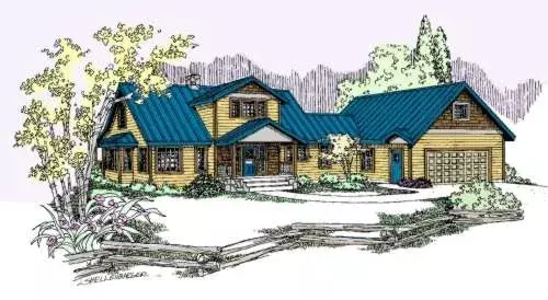 Traditional house plans 33-525 - front exterior, 2,052 sq ft, 2 bed, 2 bath house plans | Monster House Plans