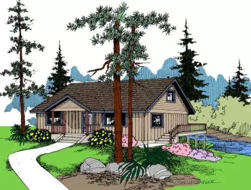 Traditional house plans 33-526 - front exterior, 1,778 sq ft, 3 bed, 2 bath house plans | Monster House Plans