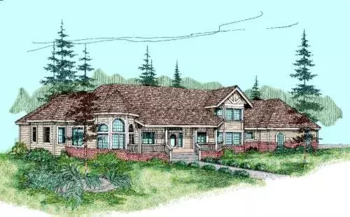 Traditional house plans 33-531 - front exterior, 3,570 sq ft, 4 bed, 3 bath house plans | Monster House Plans