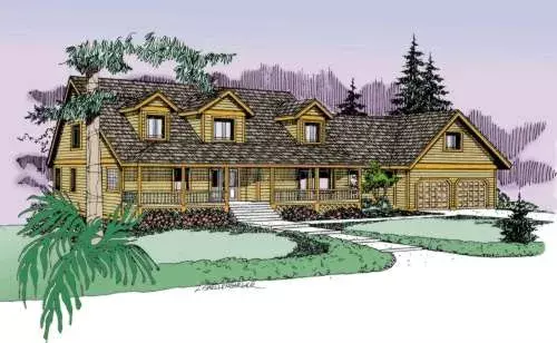 Country house plans 33-532 - front exterior, 2,484 sq ft, 3 bed, 3 bath house plans | Monster House Plans