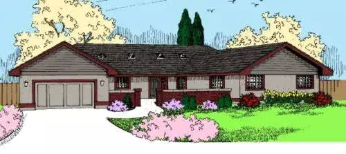 Traditional house plans 33-538 - front exterior, 2,567 sq ft, 2 bed, 2 bath house plans | Monster House Plans