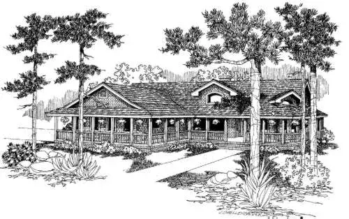 Country house plans 33-540 - front exterior, 3,549 sq ft, 4 bed, 4 bath house plans | Monster House Plans