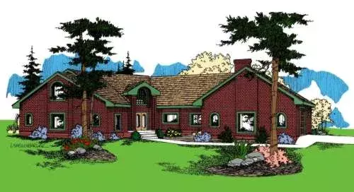 Northwest house plans 33-541 - front exterior, 4,043 sq ft, 4 bed, 4 bath house plans | Monster House Plans