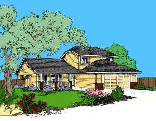 Traditional house plans 33-546 - front exterior, 1,673 sq ft, 3 bed, 2 bath house plans | Monster House Plans