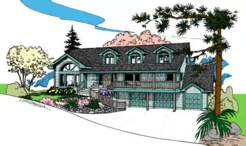 Traditional house plans 33-551 - front exterior, 3,263 sq ft, 4 bed, 4 bath house plans | Monster House Plans