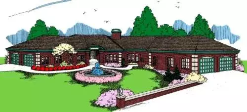 Northwest house plans 33-552 - front exterior, 3,625 sq ft, 4 bed, 3 bath house plans | Monster House Plans