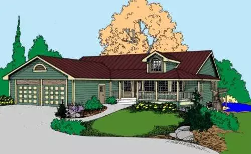 Traditional house plans 33-553 - front exterior, 2,214 sq ft, 3 bed, 2 bath house plans | Monster House Plans
