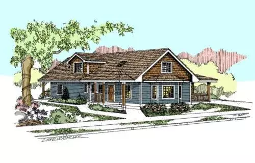 Traditional house plans 33-565 - front exterior, 1,899 sq ft, 3 bed, 2 bath house plans | Monster House Plans