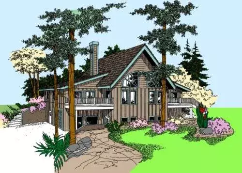 Traditional house plans 33-566 - front exterior, 2,074 sq ft, 3 bed, 3 bath house plans | Monster House Plans