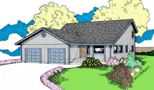Traditional house plans 33-572 - front exterior, 2,124 sq ft, 3 bed, 2 bath house plans | Monster House Plans