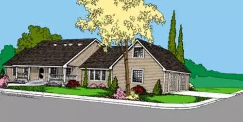 Traditional house plans 33-573 - front exterior, 3,019 sq ft, 3 bed, 3 bath house plans | Monster House Plans