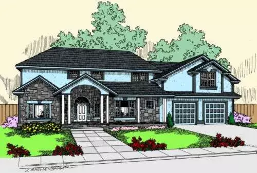 Traditional house plans 33-580 - front exterior, 2,992 sq ft, 4 bed, 2 bath house plans | Monster House Plans