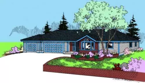 Traditional house plans 33-588 - front exterior, 1,696 sq ft, 3 bed, 2 bath house plans | Monster House Plans