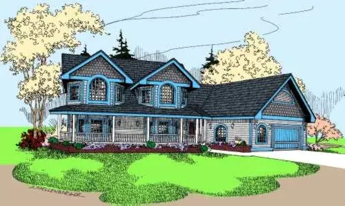 Victorian house plans 33-591 - front exterior, 2,946 sq ft, 3 bed, 2 bath house plans | Monster House Plans