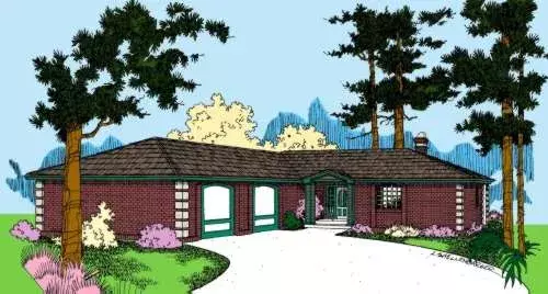 Traditional house plans 33-610 - front exterior, 1,776 sq ft, 3 bed, 3 bath house plans | Monster House Plans