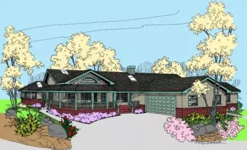 Traditional house plans 33-622 - front exterior, 3,036 sq ft, 4 bed, 3 bath house plans | Monster House Plans