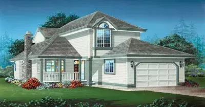 Traditional house plans 35-107 - front exterior, 1,979 sq ft, 3 bed, 2 bath house plans | Monster House Plans