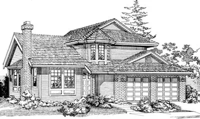 Northwest house plans 35-110 - front exterior, 2,040 sq ft, 3 bed, 2 bath house plans | Monster House Plans